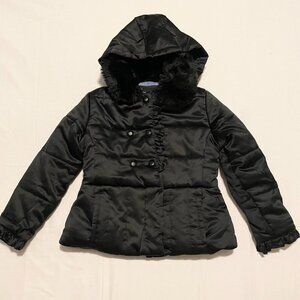 Rothschild Black Hooded Jacket Kids Girls Small 7/8 Coat
